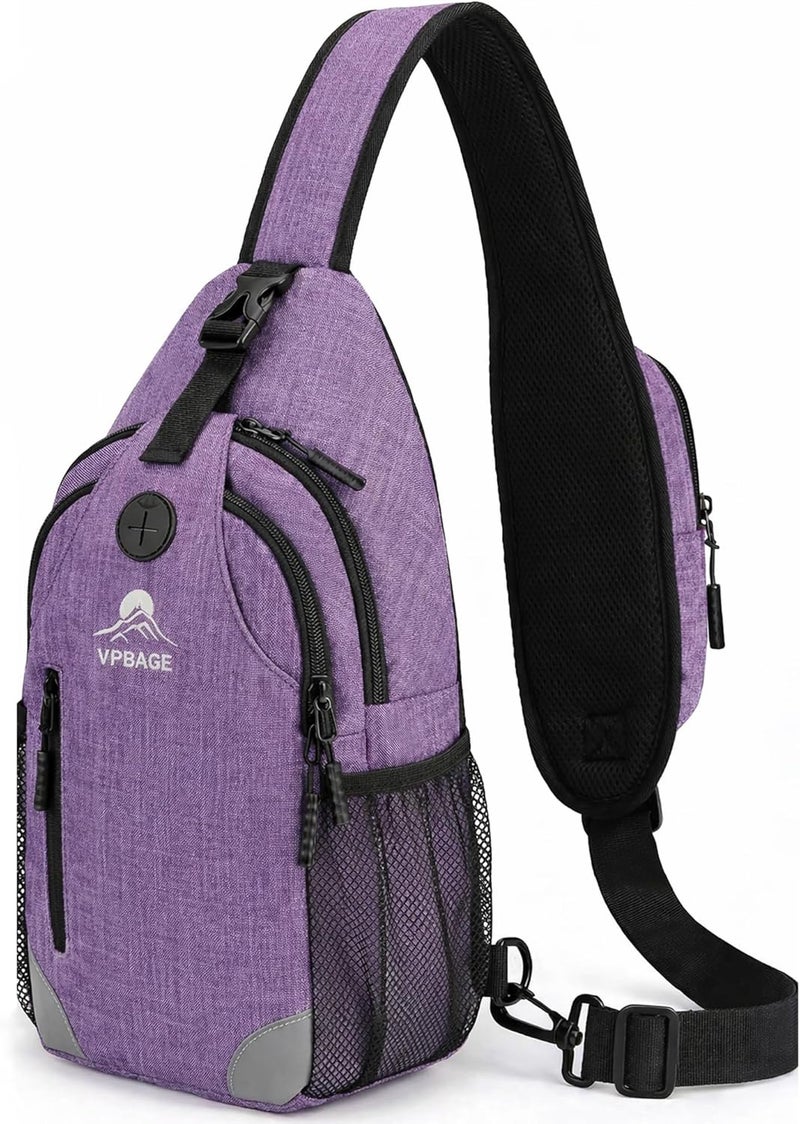 VPBAGE Store Structured Sling Backpack with Oversized Strap Pocket (Fits Power Bank) - Heavy Duty Water Resistant Crossbody Bag for Tech & Travel - Thick Padded Bottom Anti-Theft Daypack (Fits Tablet/Console) - Image 1